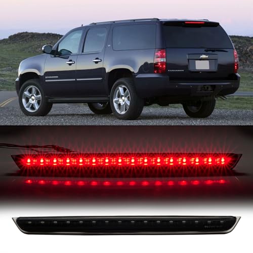 Image of Third 3rd Brake Light LED for 2007-2014 Chevy Tahoe /Suburban /GMC Yukon & XL, High Mount Rear Brake Lights Assembly, Waterproof Center Cab Lamp Stop Light (Black)