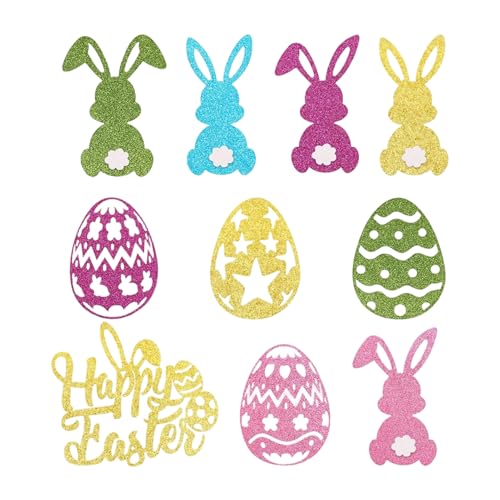 Cupcake | Decoraciones para pasteles de Pascua con conejo y huevos, decoraciones para tartas - eventos escolares mesas de postre reuniones familiares primaverales celebraciones festivas para