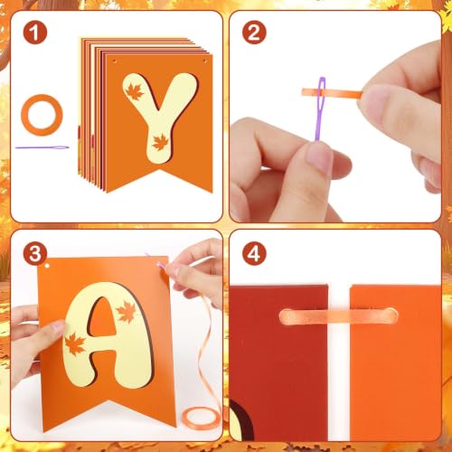 Image of Happy Fall Pumpkin Banner Sign Fall Party Banner Garland
