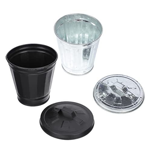 Mini caneca de basura con tapa para escritorio y hogar
