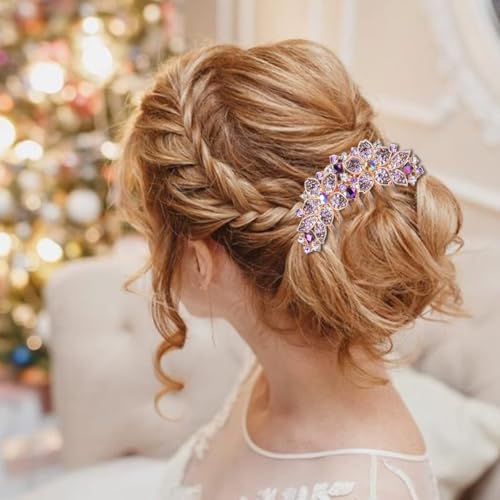Image of Hair Clips 7 Claws Hair Clamp Non-slip Comb Rhinestone Hairpins Pearls Design Women Hair Clips Rhinestone Hair Clip Gift for Women Ladies Gift