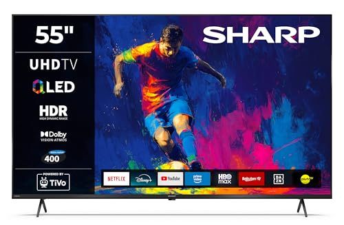 Sharp 55HM5745E QLED Fernseher 55 Zoll Smart TV Powered by TiVo - 4K UHD Fernseher mit Dolby Vision HDR, Dolby Atmos und Triple-Tuner, QLED TV (2026)