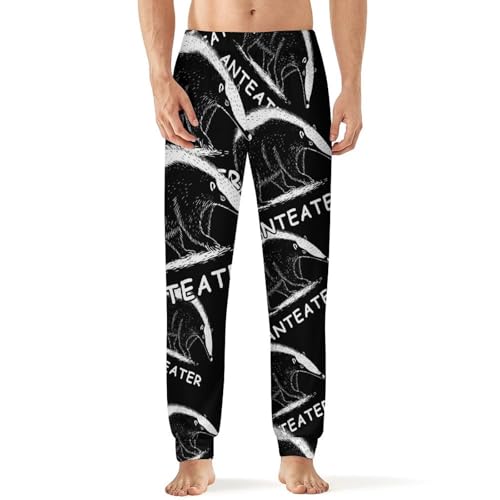 Anteater Black And White Men's Pajama Bottoms Sleep Lounge Soft Comfy Pants Sleepwear