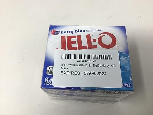 Image of JELLO Berry Blue Gelatin Dessert Mix 3 Ounce Box (Pack of 2)