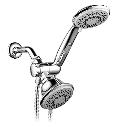 HotelSpa Ultra-Luxury 3 way Rainfall Shower-Head | Bathroom Accessories Hotel Spa 30-Setting Ultra-Luxury Spiral 3-Way Combo with Pause Switch/Chrome