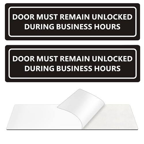(2 PACK) This Door To Remain Unlocked During Business Hours