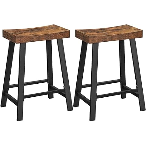 VASAGLE Set of 2 Bar Stools with Footrest Cover