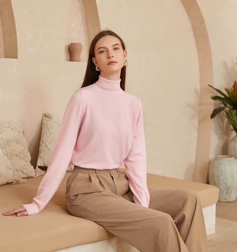 Image of DAIMIDY Turtleneck Sweaters for Women Long Sleeve Pullover Tops | Knitted Material| Soft, Warm and Breathable| High Resilience and Tensile Strength Design| Business Casual Tops| Dailywear