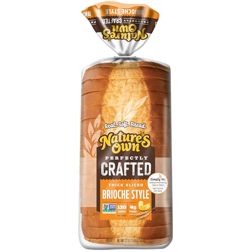 Nature's Own Perfectly Crafted Brioche Style Bread, Thick Sliced Non-GMO Brioche Bread, 22 oz Loaf