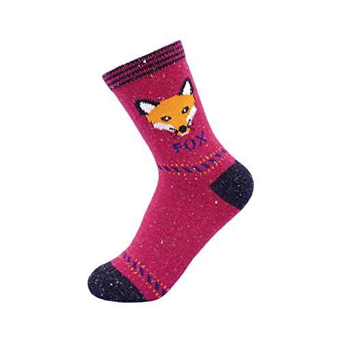 Image of JOYCA & CO. 3-5 Pairs Womens Multicolor Fashion Warm Wool Cotton Thick Winter Crew Socks