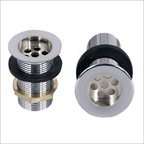 Image of Chrome Finish Full Thread Waste Coupling for Wash Basin Drain Outlet | Heavy Duty, Rust Free, Leak Proof Basin Sink Coupling | Durable Bathroom Fitting Accessory (Pack of 1)