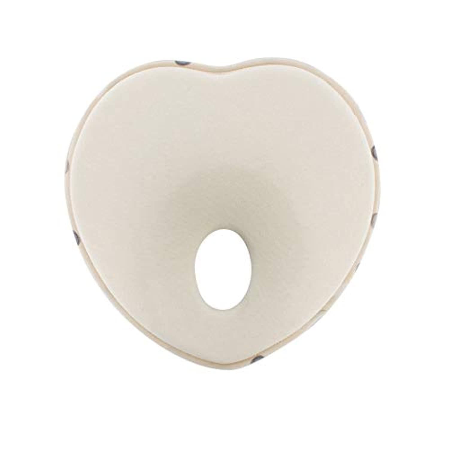 Newborn Heart Shaped Anti-Flat Head Pillow (Infant, Beige)