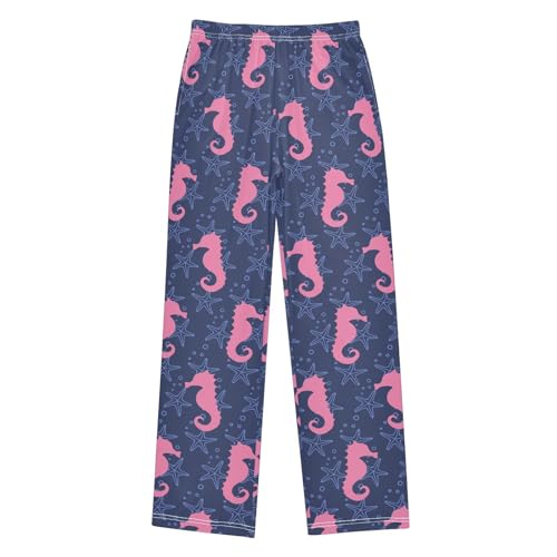 ZZXXB Hippocampus Starfish Boys Long Pants Soft Trousers Elastic Waist Kids Lounge Bottoms with Pockets S-XL