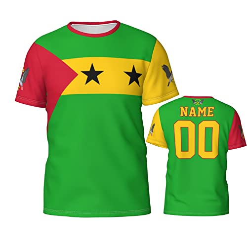 T-shirt à manches courtes moderne personnalisé drapeau Sao Tomé