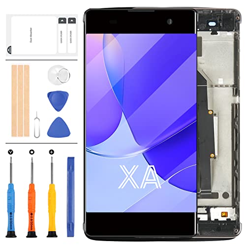 LADYSON Écran de rechange pour Sony Xperia XA F3113 F3111 F3115 Écran LCD tactile numériseur complet en verre Kit de réparation avec cadre (Noir)
