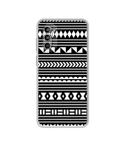 Image of Black and White Line Design Printed Silicon Soft TPU Back Case Cover for Motorola Moto G52 4G / Moto G82 5G