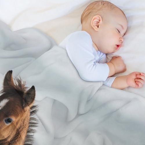 Couverture polaire cheval 130x150cm plaid canape et lit - 4