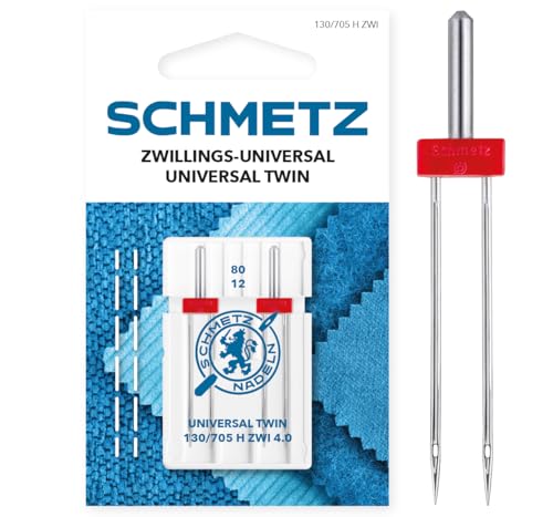 SCHMETZ | 2 Aiguilles pour machines à coudre | Double Universal | 130/705 H ZWI 4.0 | Grosseur 4.0/80