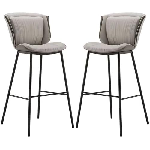 RCGNR Taburetes De Bar Metal, Taburete De Cocina, con Patas De Metal Y ReposapiéS, Respaldo ErgonóMico, Altura De Encimera De Cocina Y Pub D,65cm