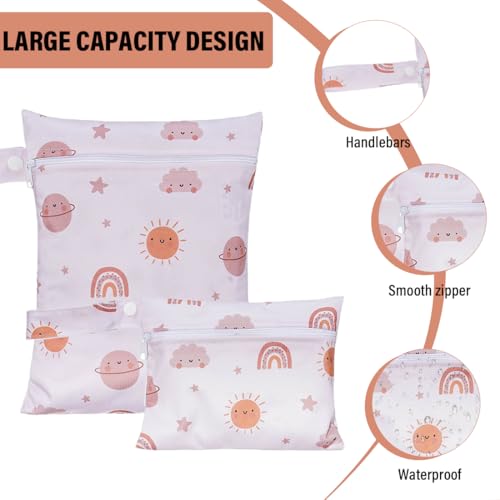 Miniatura 2 de Suliudaji 2 Piezas Bolsa De Pañales Mini Bolsa Impermeable Reutilizable Para Bebe Ropa Seca Y Húmeda Organizador De Pañales Wetbag Lavable Neceser Para Viaje Playa Deporte Guardería Merienda