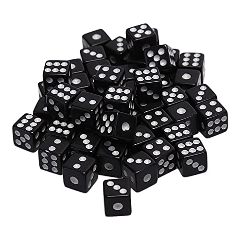 ZX 100pcs 8mm Acrylic Dice White/Red/Black Gaming Dice Standard