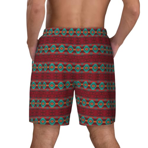Bañador para hombre tipo bermuda hawaiana con estampado étnico y bolsillos 3