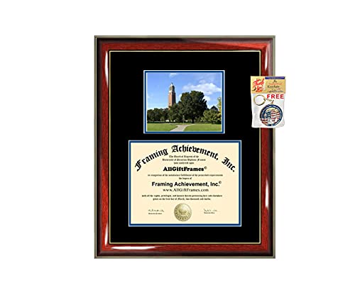 AllGiftFrames Diploma Frame with SDSU Campus Photo Custom Degree Framing School South Dakota State University Graduation Gift Graduate Certificate Double Holder Bachelor Master MBA