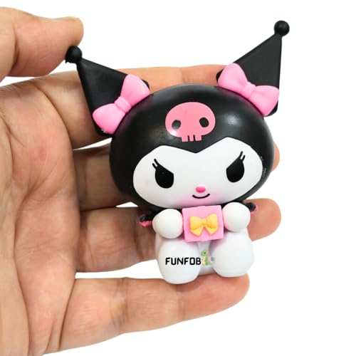 Image of FUNFOB Kuromi Action Figure Height -7.5cm Collectible Figurine PVC Multicolour | Kuromi Black Pink with Gift Box
