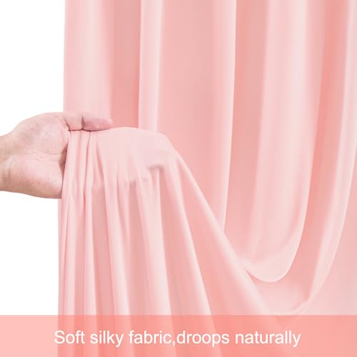 4 Panels Blush Pink Backdrop Curtains for Wedding Party Wrinkle Free Backdrops Curtain Drapes Fabric Decorations Photo Back Drop Cloth for Baby Shower Photography Stage Reception 20ft(W) x 12ft(H) by Tao-Ge - Image 7