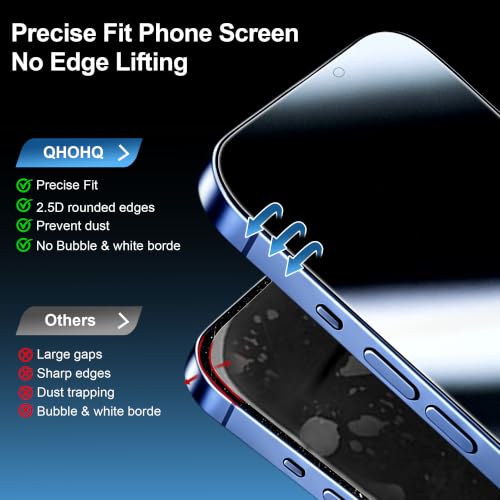 QHOHQ Sichtschutz für iPhone 18 Pro für Panzerglas, 9H+ Schutzfolie – Ansicht 5