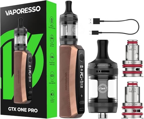 Vaporesso GTX One Pro Mod Kit avec batterie intégrée 3000mAh et atomiseur XTank T (remplissage par le haut 3ml) compatible avec les résistances GTX...