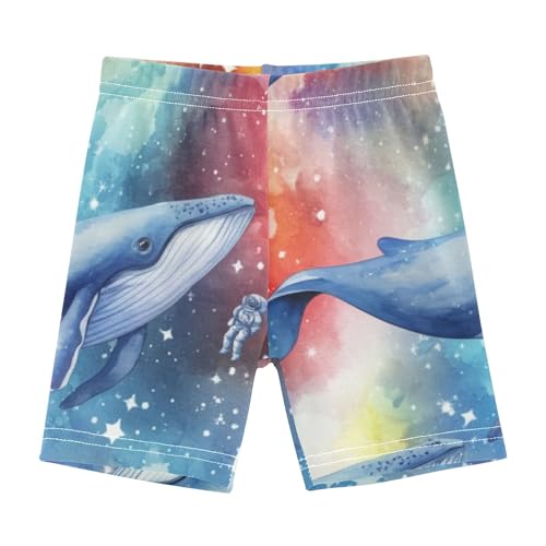 Girls Biker Shorts Toddler Cotton Shorts for Under Dress Cute 4t Little Girl Galaxy Whales Rainbow
