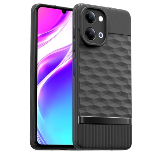 Image of Pikkme Back Cover for Vivo Y11 5G Camera Protection 3D Hexa Cube Design Silicone Protective Bumper Case (Black)