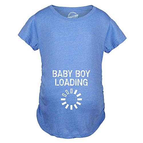 Maternity Baby Boy Loading Funny Nerdy Pregnancy Announcement T shirt (Royal) - M - Image 3