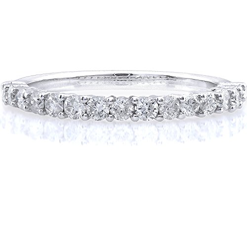Kobelli Straight Diamond Band 1/2 Carat (Ctw) In 14Kt Gold, White Gold, Size 5.5 #TOP5