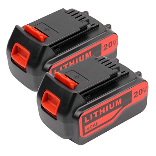 2 Pack 4.0Ah 20V LBXR20 Replacement Lithium Battery for Black and Decker 20Volt Max LBXR20 LB20 LBX20 LBXR2020 LBX4020 LB2X4020-OPE LBXR20-OPE Power Tools