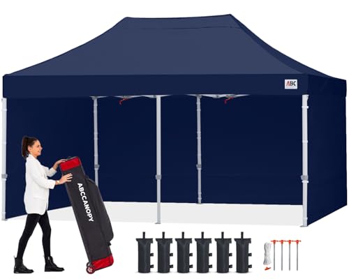 Image of ABCCANOPY Commercial Pop Up Canopy Tent with Sidewalls 10X20,Navy Blue