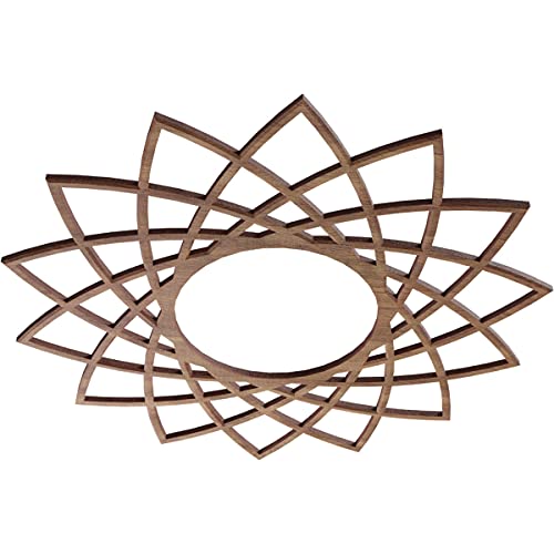 Image of Ekena Millwork 16 inchOD x 6 1 /8 inchID x 1 /4 inchT Eleanor Wood Fretwork Pierced Ceiling Medallion, Walnut