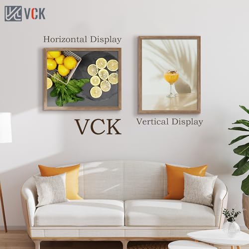 Image of VCK 22x28 Poster Frame Solid Wood Walnut 3 Pack Picture Frames 22 x 28 Inches with Wall Mounting Hanging