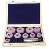 Black & Decker Valve Seat Pink Grinding Wheels Set 10 Pcs with Stone Holder Hex Drive Thread 9/16