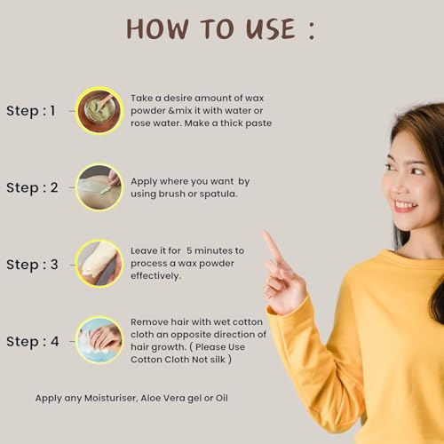Image of OUTSUP Wax Powder for Hair Removal for Women & Men | Painless Hair Removal with No harmful chemicals, Irritation, Skin Rashes | Chocolate Flavour | Not for Face- 100gm