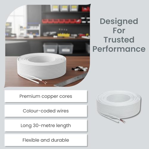 Image of SSM Aquamax (30 Meters) Two Core Copper Wire Color Coded For Water Tank Alarm /Indicator & Water Level Controller