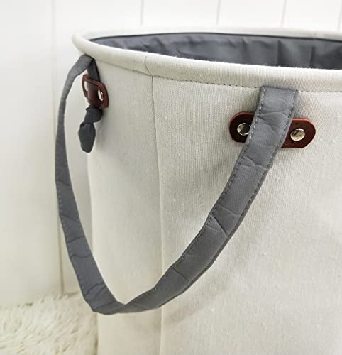 HIYAGON Storage Baskets,Cotton foldable round Home organizer Bin for Baby Nursery,Toys,Laundry,Baby clothing,Gift… - Image 4