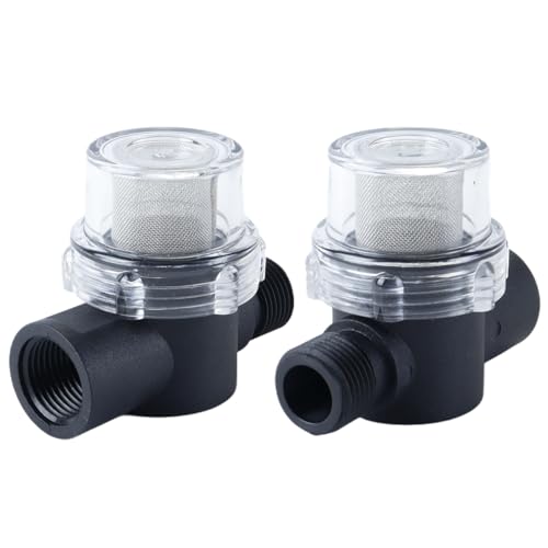 Hoite Wasserpumpensiebfilter, Inline-Netz für Rohwasser-Vakuumpumpen im Schiffsbau, Einlass mit G1/2-Gewinde, transparentes Design für einfache Inspektion und Reinigung