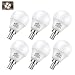Winshine LED Light Bulb A15, Candelabra Base 6W=60W Equivalent Globe Bulb .G45 E12 Base 6W Candle Light for Ceiling Fan, Chandelier Bulb, 6W Daylight Non Dimmable LED Base Bulb, 6 Pack. (5000K)