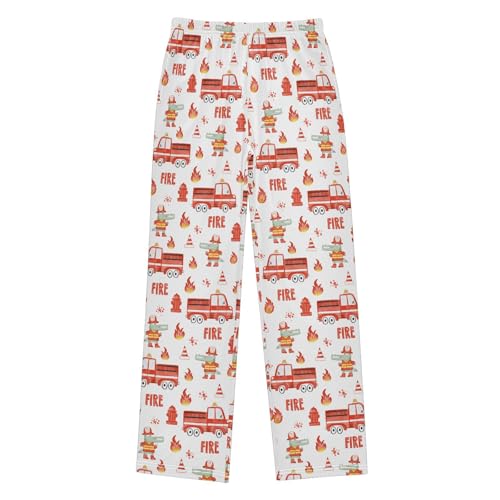 ZZXXB Fireman Crocodile Boys Long Pants Soft Trousers Elastic Waist Kids Lounge Bottoms with Pockets S-XL