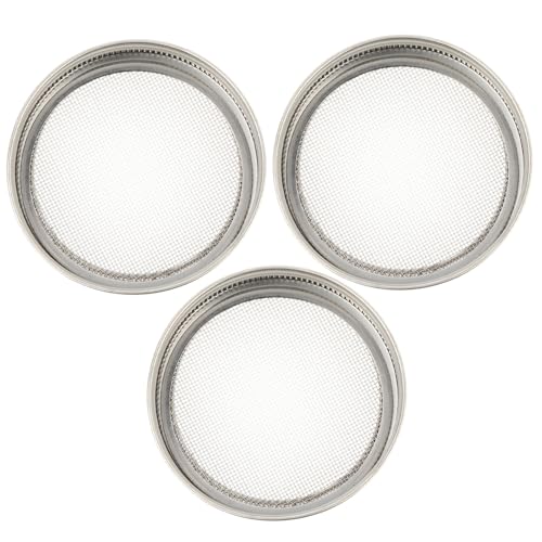 DIKACA 3 Piezas De Acero Inoxidable con Filtro para Tarros De Cristal Tapas para Conservas Cuencos Embudos para Conservas Ollas De Inicio Tarros De Azúcar Tapas para Tarros De