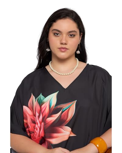 Image of Gypsie Blu Women Plus Size Kaftan Dress Beach Cover Up Maxi Dresses for Women, V-Neck Kimono Sleeve 1X-3X