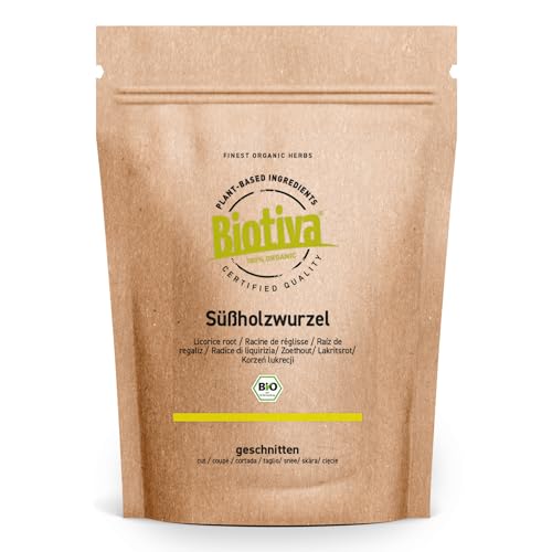 Biotiva Thé de réglisse coupée 250g - Glycyrrhiza glabra - Conditionné en Allemagne (DE-ÖKO-005)