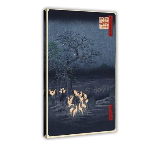 Poster Hiroshige réveillon du Nouvel An pour sublimer la décoration murale de votre salon